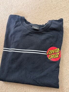 Santa Cruz Black Tee with Red and Yellow Logo